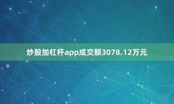 炒股加杠杆app成交额3078.12万元
